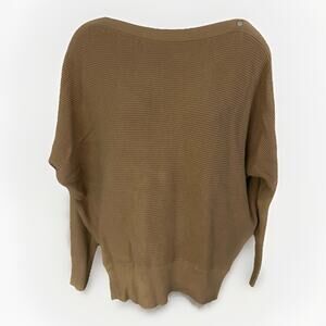 Vera Wang Women’s Small Brown Ribbed Knit Long Sleeve Pullover Sweater Top